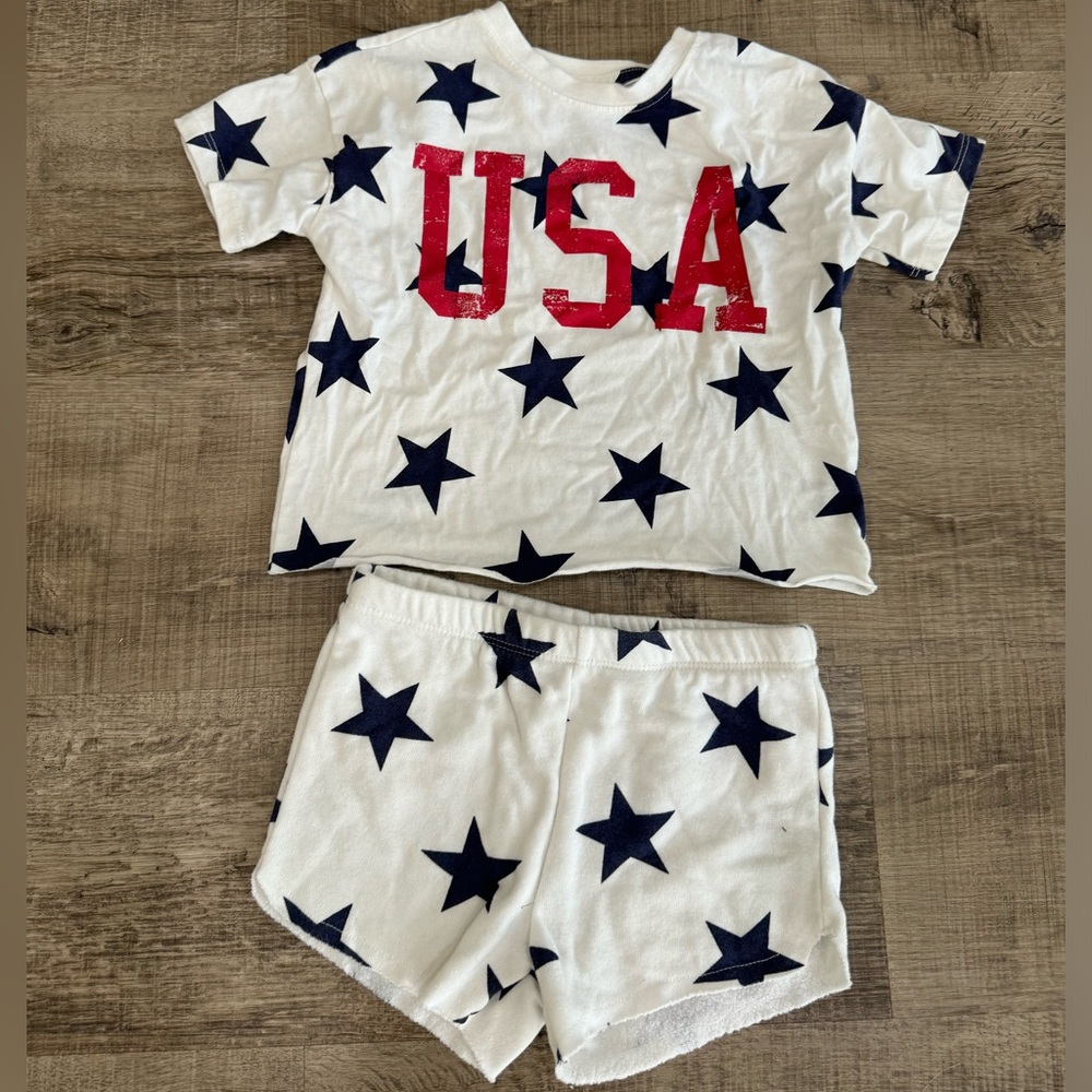USA shorts and tee matching set - size 4T